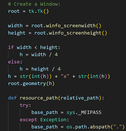 A screenshot of python code
